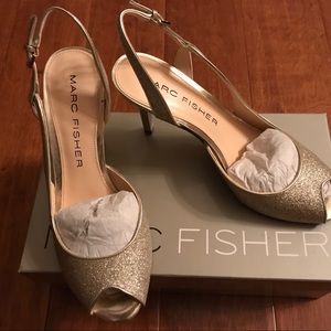 Mark Fisher Jimmy3 Gold Multi Texture Heels